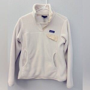 Patagonia Re-Tool Snap-T Fleece Pullover, women’s small, raw linen (off-white)